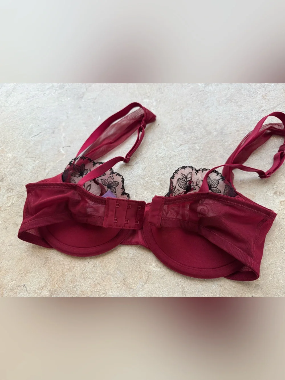 Adore Me Red and Black Sofia Contour Bra, Size Small 32DD